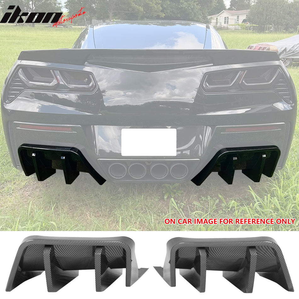 2014-2019 Chevy Corvette IKON Rear Diffuser Lip Carbon Fiber Print PP