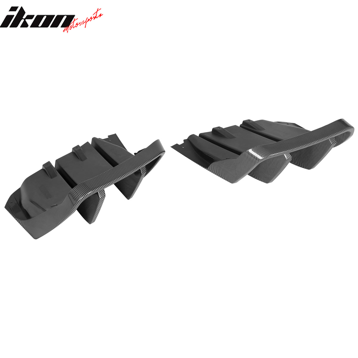 Fits 14-19 Corvette C7 IKON Style Rear Bumper Diffuser Lip PP Carbon Fiber Print