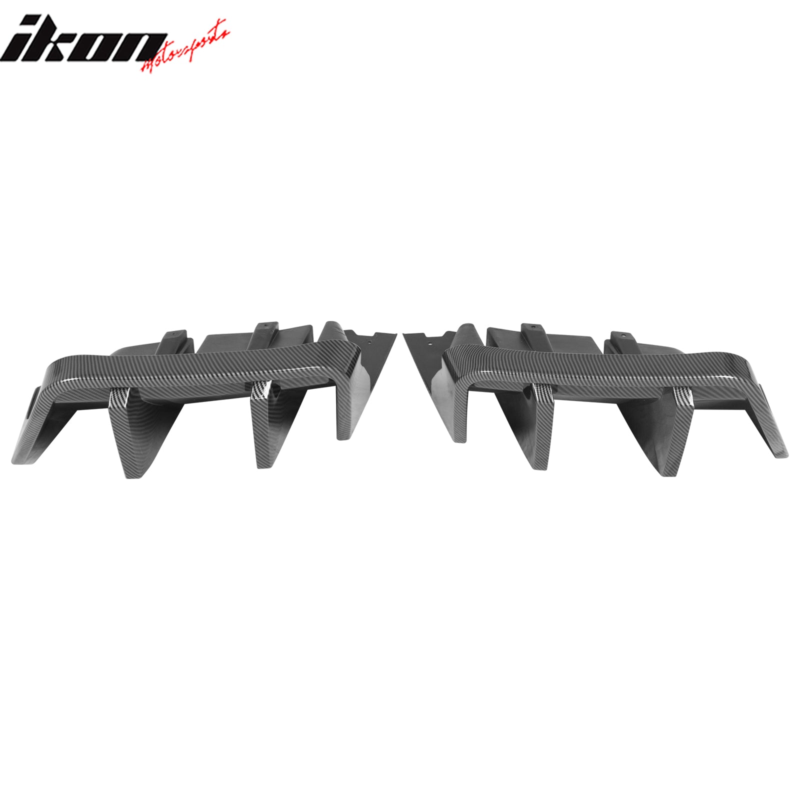 Fits 14-19 Corvette C7 IKON Style Rear Bumper Diffuser Lip PP Carbon Fiber Print