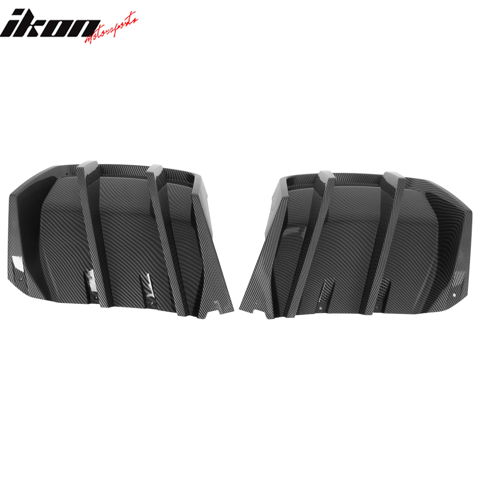 Fits 14-19 Corvette C7 IKON Style Rear Bumper Diffuser Lip PP Carbon Fiber Print