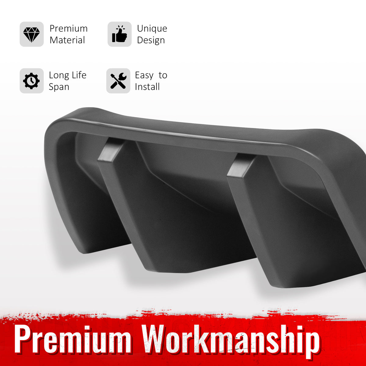 Fits 14-19 Chevrolet Corvette C7 IKON Rear Bumper Diffuser Lip PP