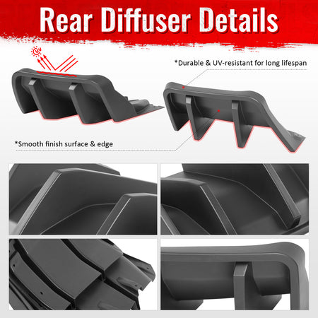 Fits 14-19 Chevrolet Corvette C7 IKON Rear Bumper Diffuser Lip PP