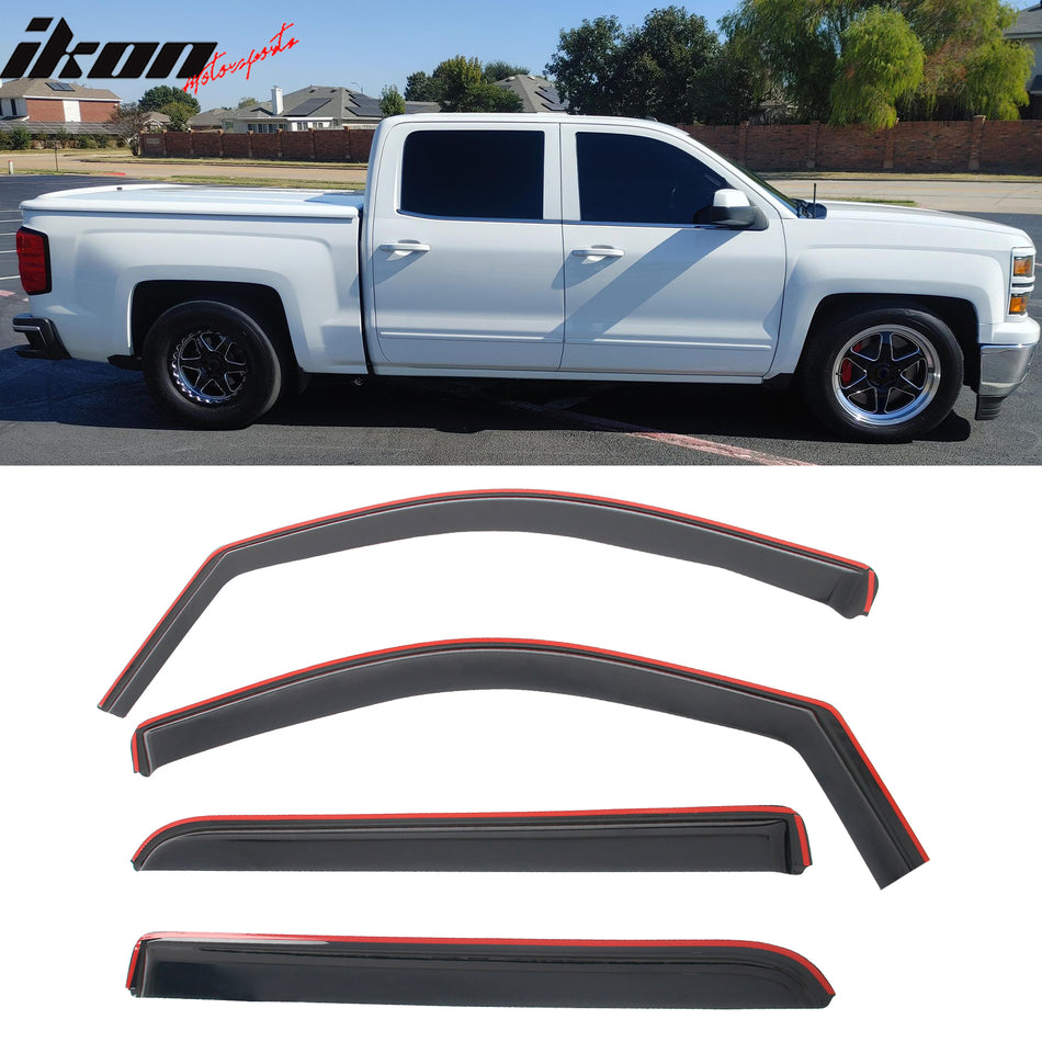 2014-2019 Chevy Silverado GMC Sierra 1500 2500 Crew Cab Window Visors