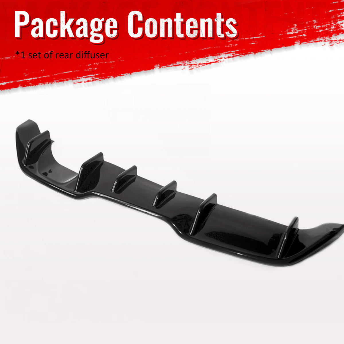 Fits 14-19 Ford Fiesta ST & ST Line IKON Style Rear Bumper Diffuser Gloss Black