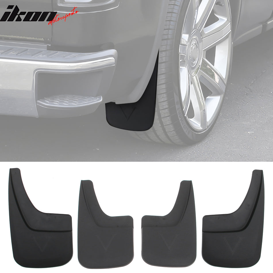2014-2019 GMC Sierra 1500 2500 3500 HD Mud Flaps Textured Black PP 4PC