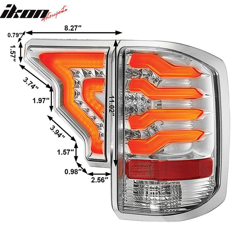 Fits 14-19 Silverado 1500 2500 3500 LED Tail Lights Clear Lens