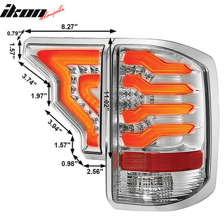 Fits 14-19 Silverado 1500 2500 3500 LED Tail Lights Clear Lens
