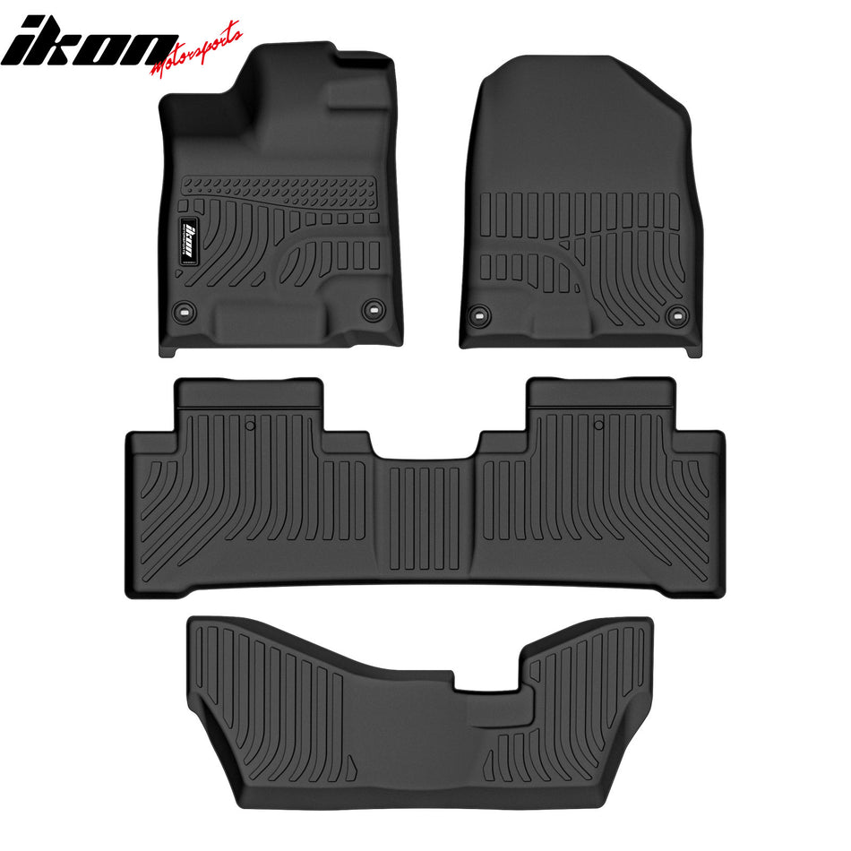 2014-2020 Acura MDX W/7 Seats 3D TPE All Weather Waterproof Anti-Slip Front Rear Driver Passenger Side Interior Floor Mats Cargo Liner Carpets Black