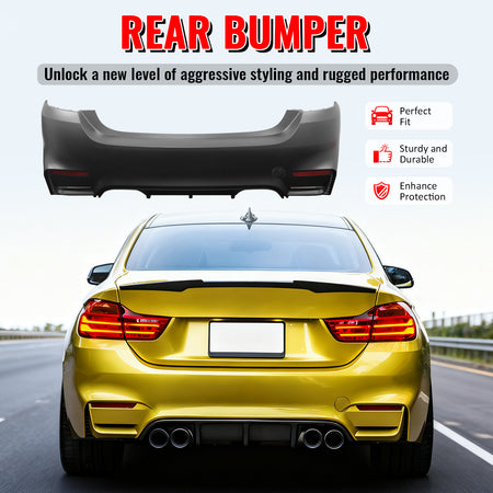 Fits 14-20 BMW F32 4 Series 420i 428i M4 Style Rear Bumper Cover Replacement PP