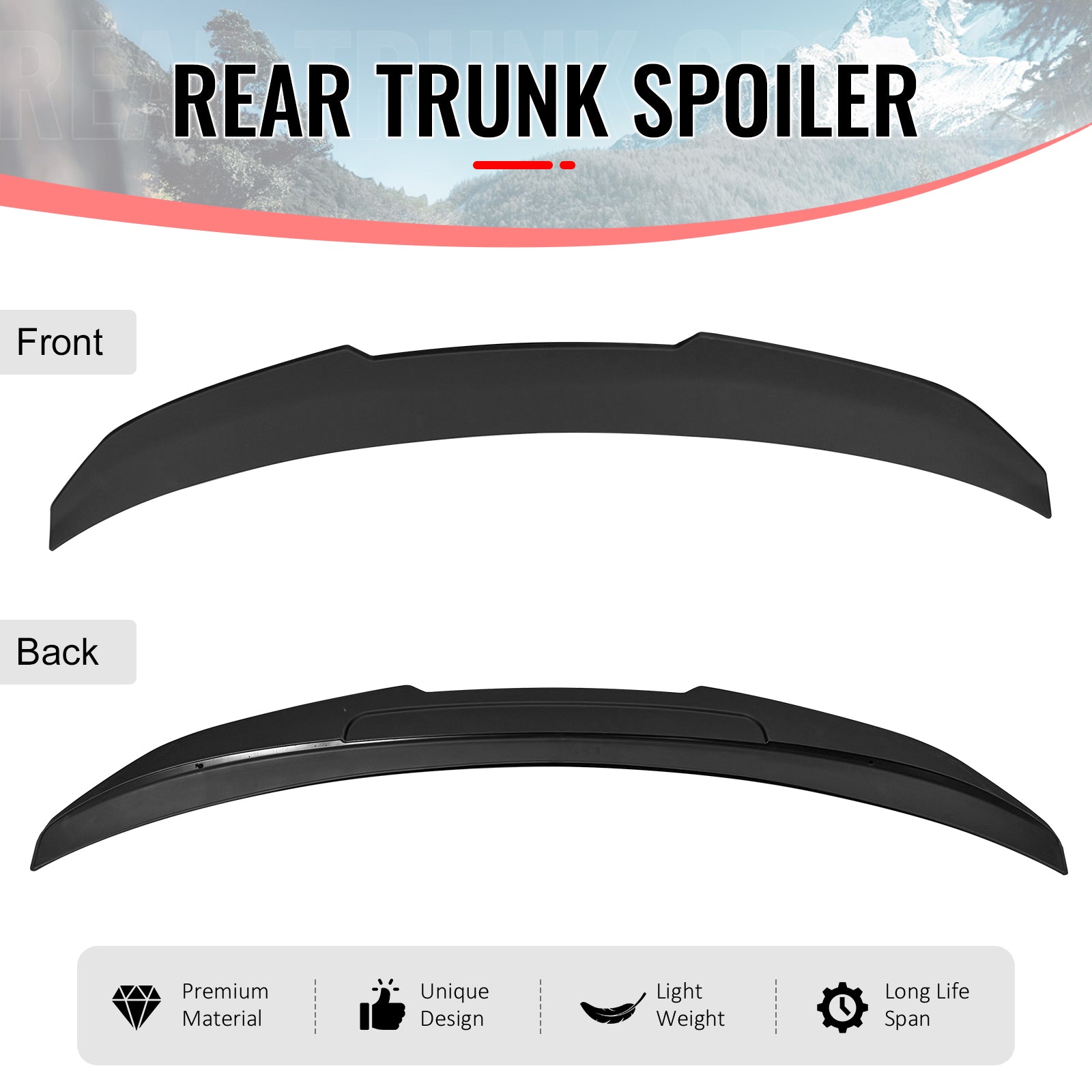 Fits 14-20 BMW F32 4-Series Coupe PSM Style Rear Trunk Spoiler Wing Matte Black