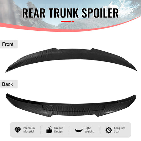 Fits 14-20 BMW F32 4-Series Coupe PSM Style Trunk Spoiler Lip Carbon Fiber Print