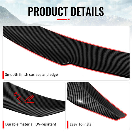 Fits 14-20 BMW F32 4-Series Coupe PSM Style Trunk Spoiler Lip Carbon Fiber Print
