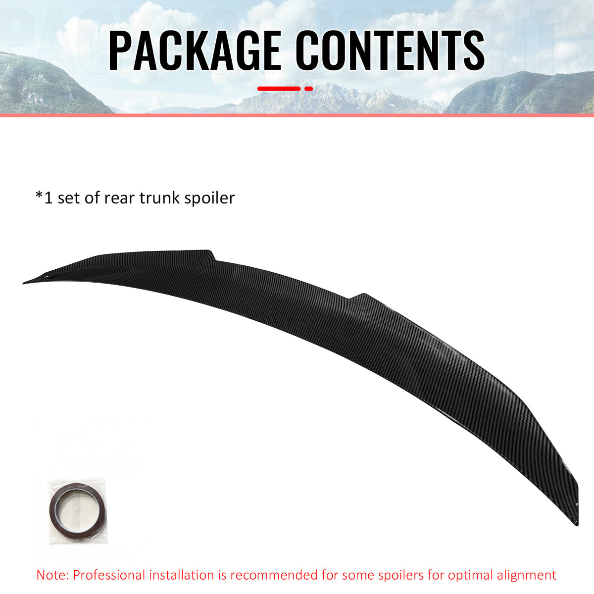 Fits 14-20 BMW F32 4-Series Coupe PSM Style Trunk Spoiler Lip Carbon Fiber Print