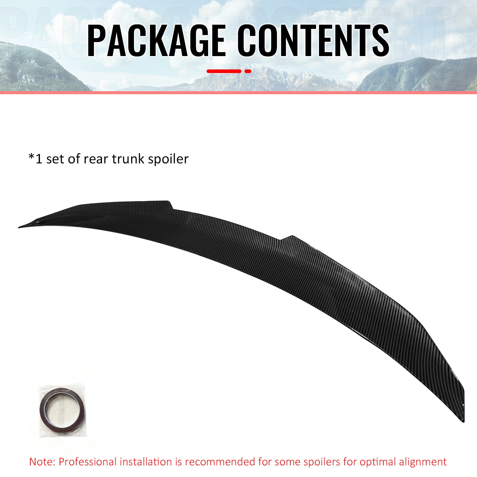 Fits 14-20 BMW F32 4-Series Coupe PSM Style Trunk Spoiler Lip Carbon Fiber Print