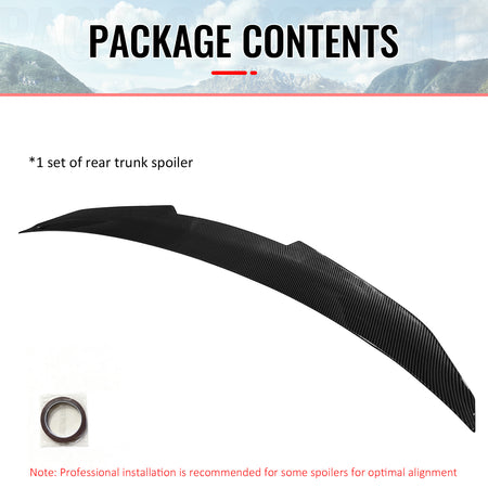 Fits 14-20 BMW F32 4-Series Coupe PSM Style Trunk Spoiler Lip Carbon Fiber Print