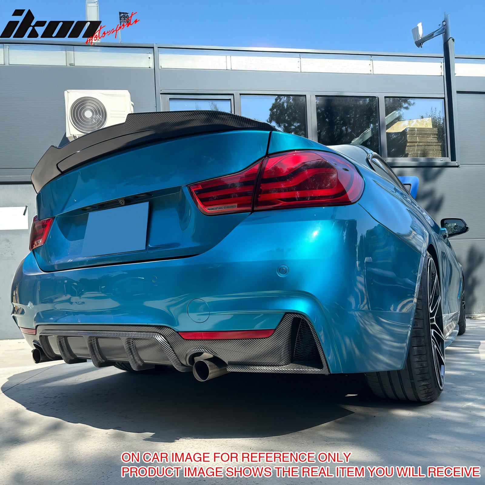 Fits 14-20 BMW F32 4-Series Coupe PSM Style Trunk Spoiler Lip Carbon Fiber Print