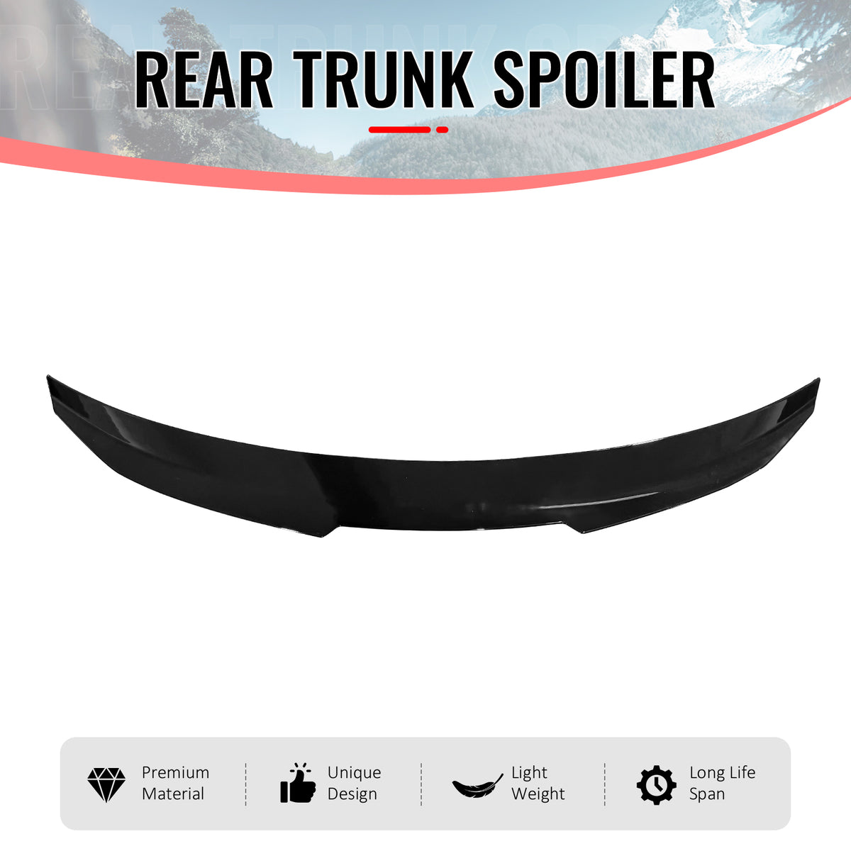 Fits 14-20 BMW F32 4-Series Coupe PSM Style Rear Trunk Spoiler Wing Gloss Black