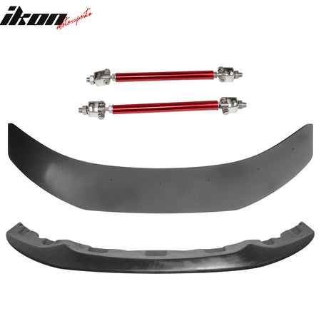 Fits 14-20 BMW 4-Series M Sport MX Style Front Lip + Splitter w/ Red Strut Rod