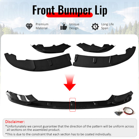 Fits 14-20 F32 F33 F36 4-Series 2/4 Door M Sport MP Front Lip Carbon Fiber Print
