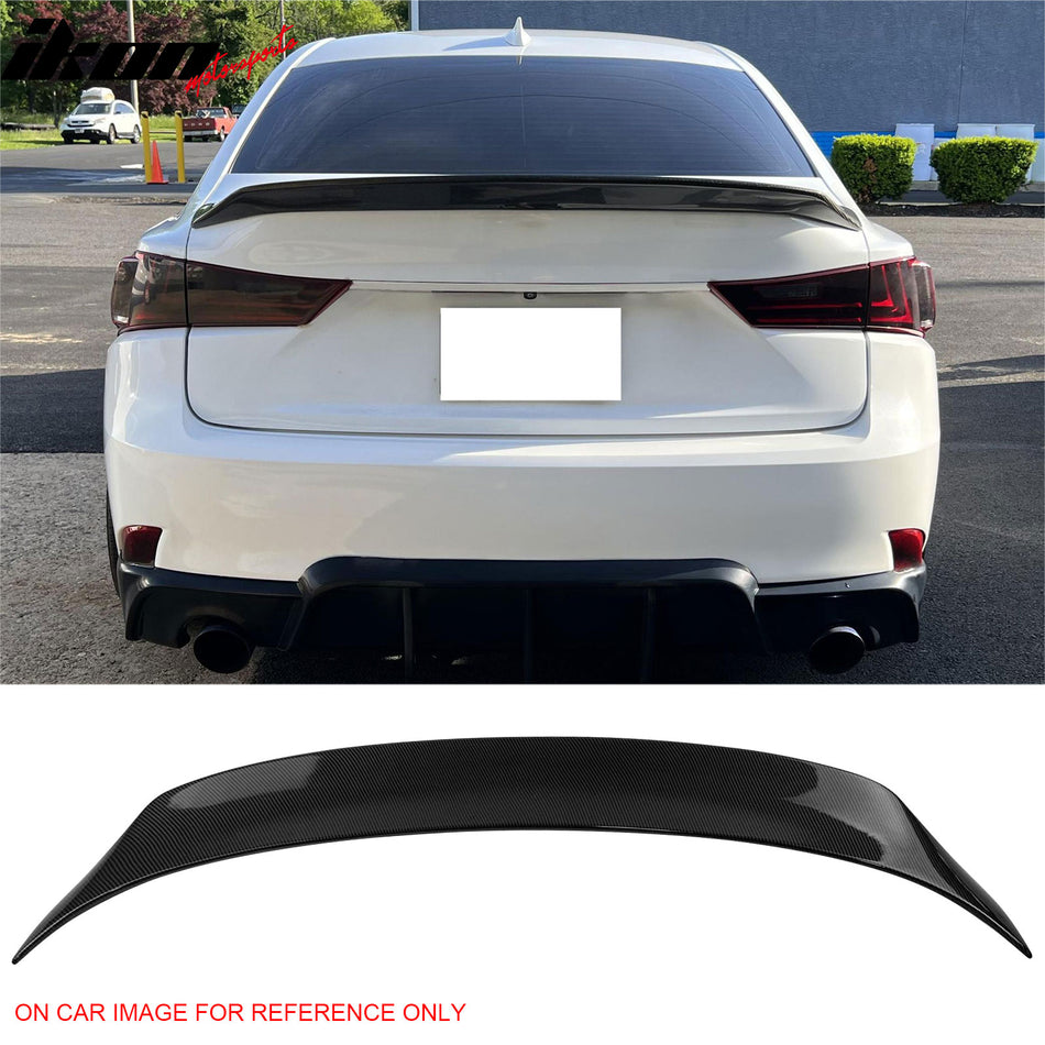 Trunk Spoiler for Lexus IS200t IS250 IS300 IS350 Sedan 2014-2020 AR Style Carbon Fiber Print ABS