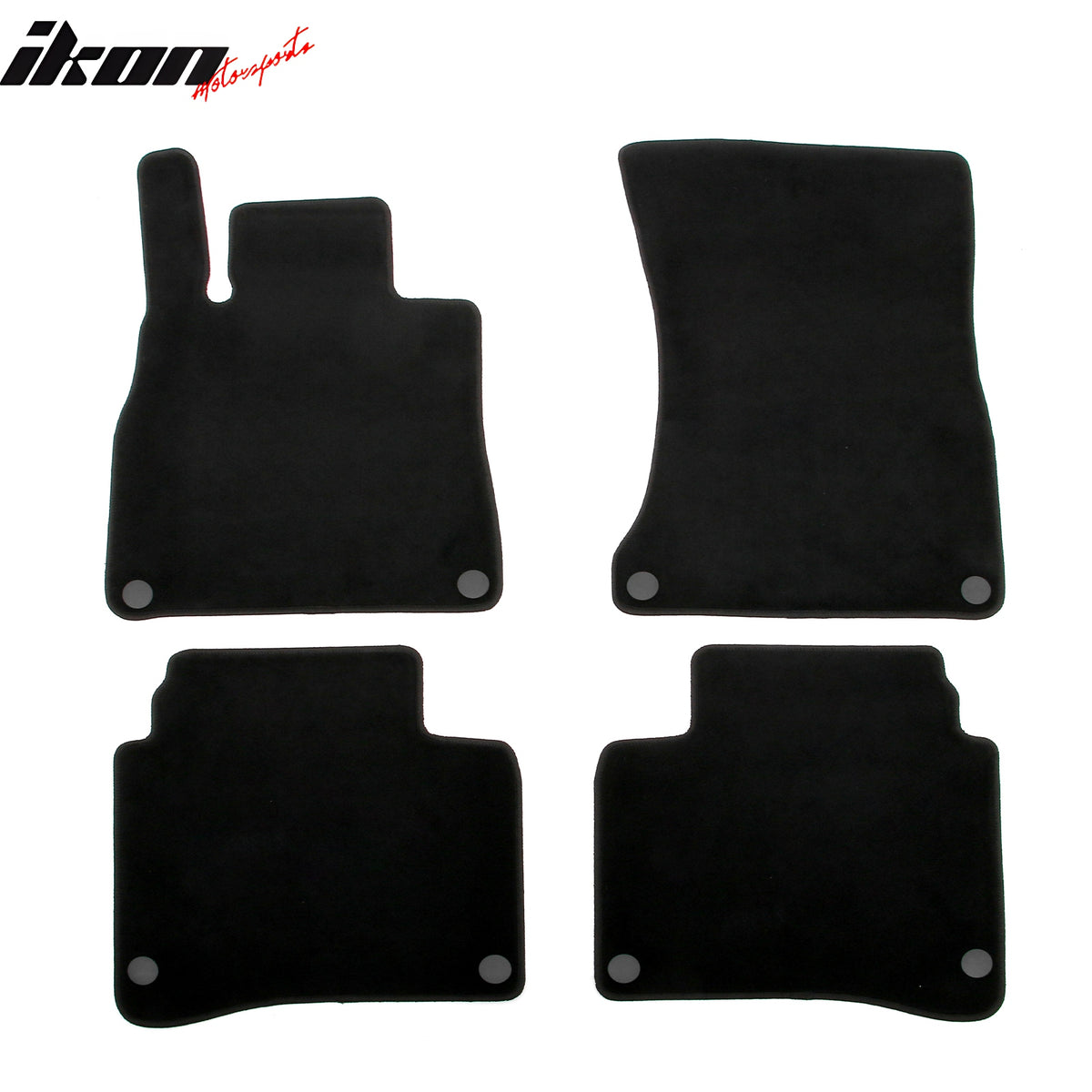 IKON MOTORSPORTS, Nylon Car Floor Mats Compatible with 2014-2020 Mercedes-Benz S-Class W222 Sedan, OE Fitment Style Black Driver Passenger Car Carpets, Front Rear 4PCS Full Set