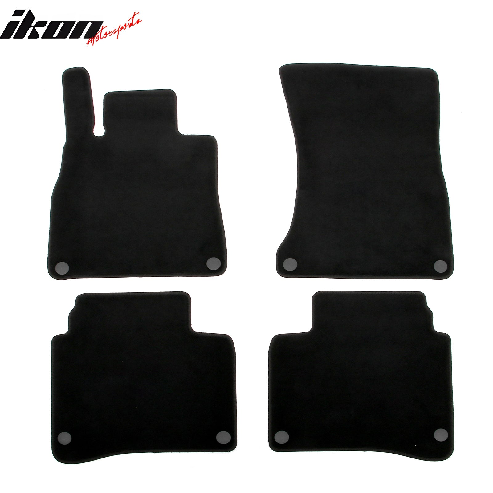 IKON MOTORSPORTS, Nylon Car Floor Mats Compatible with 2014-2020 Mercedes-Benz S-Class W222 Sedan, OE Fitment Style Black Driver Passenger Car Carpets, Front Rear 4PCS Full Set