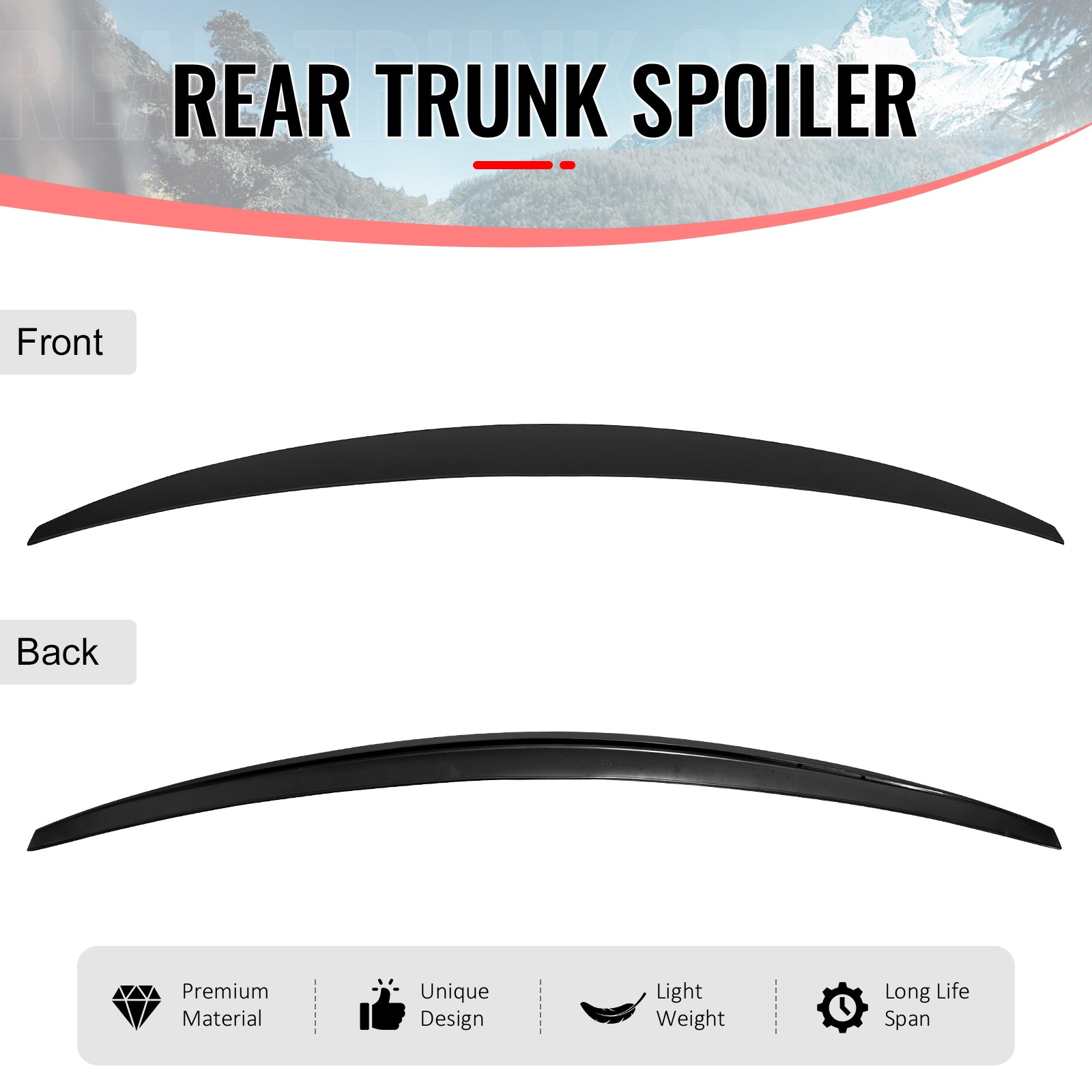 Fits 14-20 Benz W222 S-Class Sedan AMG Style Rear Trunk Spoiler Wing Matte Black