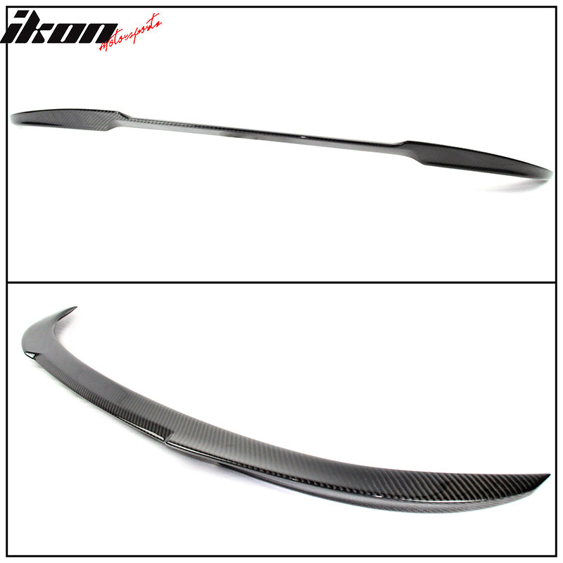 IKON MOTORSPORTS Trunk Spoiler Compatible With 2014-2020 BMW 4-Series F33 Convertible F83 M4 Convertible 2-Door, M4 Style Real Carbon Fiber CF Smooth Lid Deck Lip Wing