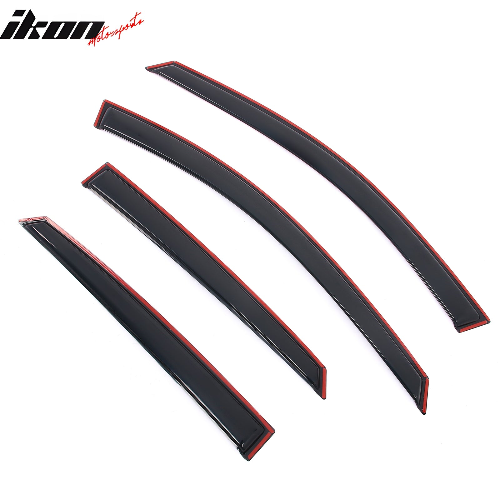 IKON MOTORSPORTS In Channel Window Visors Compatible with 2014-2020 Chevrolet Impala, Slim Style Acrylic Smoke Rain Guards, Side Window Wind Deflectors 4PCS