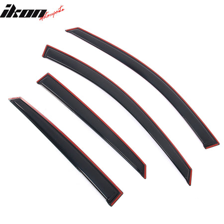 IKON MOTORSPORTS In Channel Window Visors Compatible with 2014-2020 Chevrolet Impala, Slim Style Acrylic Smoke Rain Guards, Side Window Wind Deflectors 4PCS