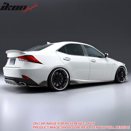 IKON MOTORSPORTS Rear Aprons, Compatible with 2014-2020 Lexus IS200t IS250 IS300 IS350 Sedan, Artisan Style Gloss Black PP Rear Bumper Lip Lower Side Spat Valance Winglet Canard Protector 2PCS