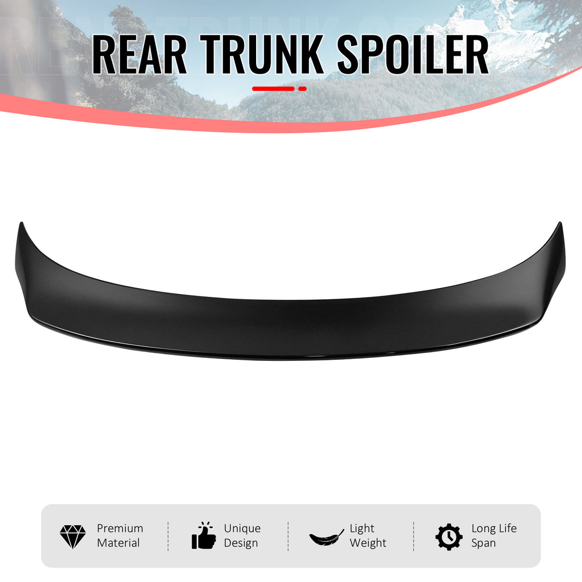 Fits 14-20 IS200t IS250 IS300 IS350 4DR Trunk Spoiler Matte Black AR Style ABS