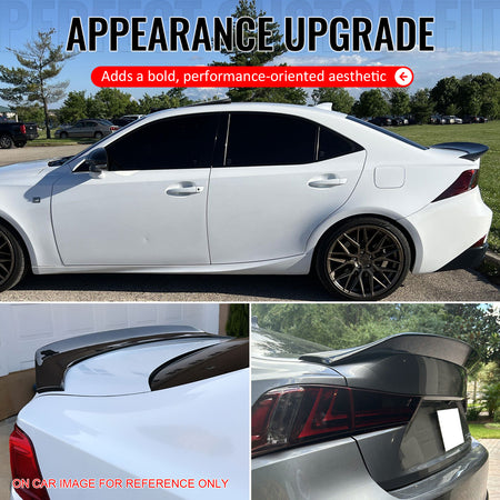 Fits 14-20 IS200t IS250 IS300 IS350 4DR Trunk Spoiler Matte Black AR Style ABS