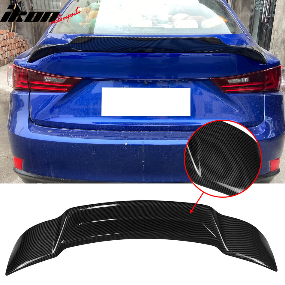 Trunk Spoiler for Lexus IS200t IS250 IS300 IS350 Sedan 2014-2020 R Style Carbon Fiber Print ABS