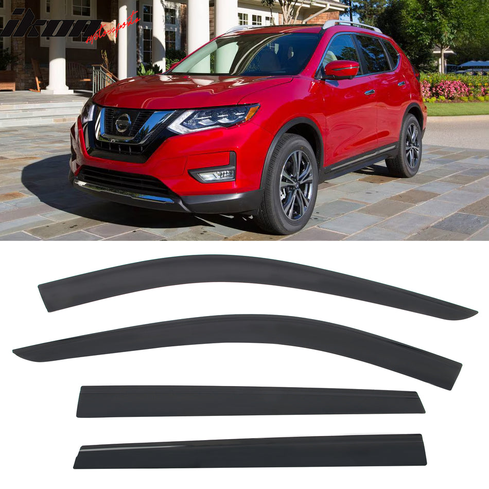 2014-2020 Nissan Rogue Low Profile Style Tape-On Smoke Window Visors
