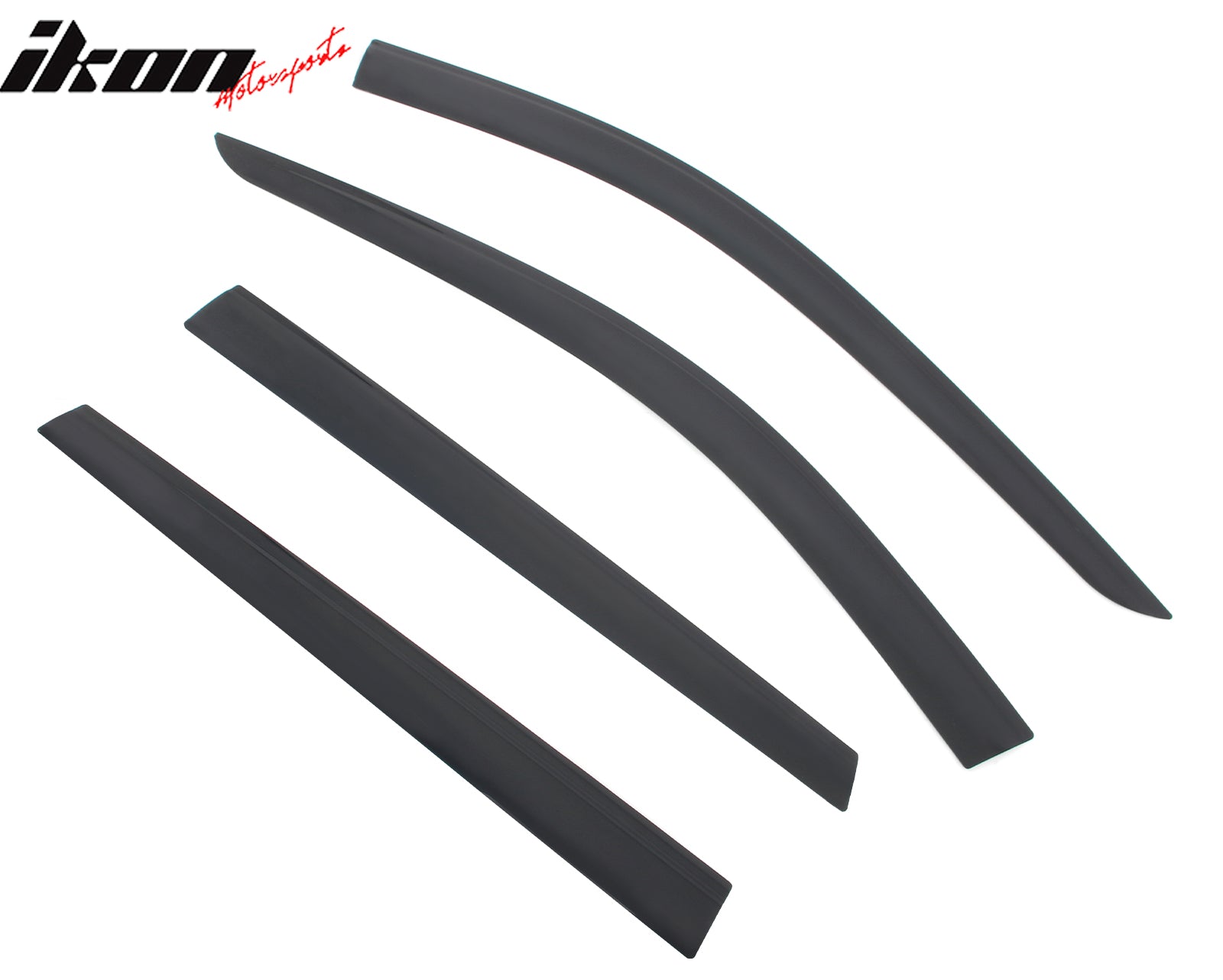 IKON MOTORSPORTS Tape on Low Profile Window Visors, Compatible with 2014-2020 Nissan Rogue, Acrylic Smoke/Tinted Rain Guards, Side Window Wind Deflectors 4PCS