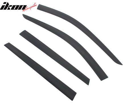 IKON MOTORSPORTS Tape on Low Profile Window Visors, Compatible with 2014-2020 Nissan Rogue, Acrylic Smoke/Tinted Rain Guards, Side Window Wind Deflectors 4PCS
