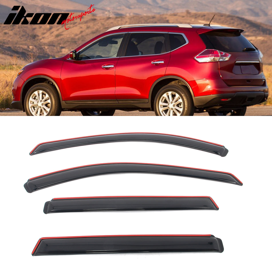 2014-2020 Nissan Rogue Acrylic Window Visors In Channel Deflectors Set