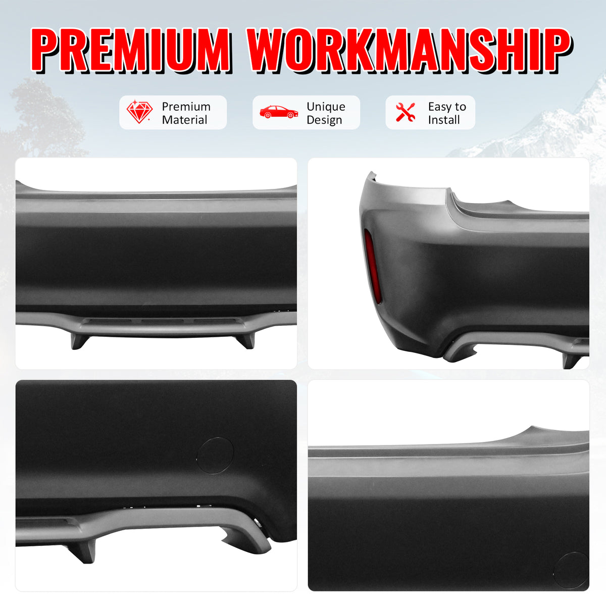 Fits 14-21 BMW F22 F23 2 Series M2 Style Front Rear Bumper Cover Replacement PP