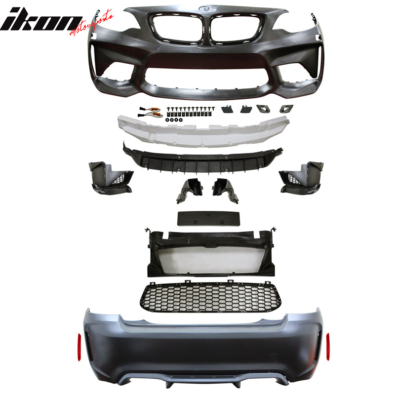 Fits 14-21 BMW F22 F23 2 Series M2 Style Front Rear Bumper Cover Replacement PP