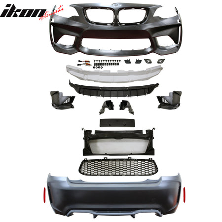 Fits 14-21 BMW F22 F23 2 Series M2 Style Front Rear Bumper Cover Replacement PP