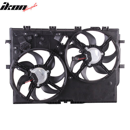 IKON MOTORSPORTS Radiator Cooling Fan Assembly Replacement for 2014-2021 Ram Promaster Cargo Van 3.0L Turbo Diesel 3.6L W/o A/C, 68188994AA CH3115185 Automotive Dual Engine Fans, Black