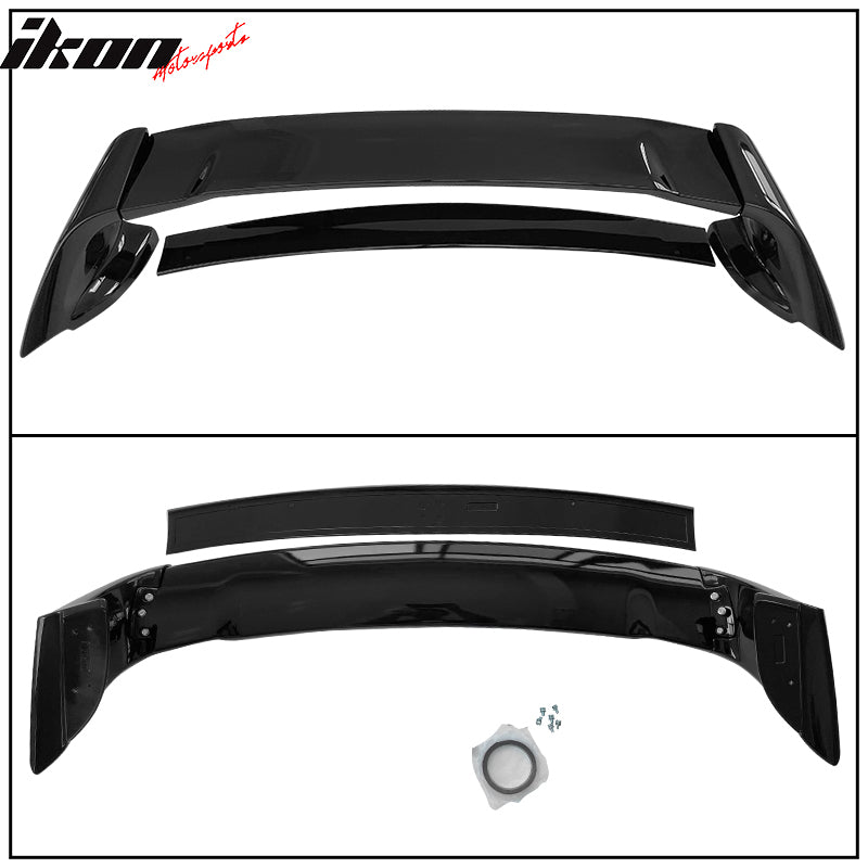 IKON MOTORSPORTS Pre-painted Trunk Spoiler, Compatible With 2014-2021 Toyota Corolla Sedan, ABS Painted Gloss Black Trunk Boot Lip Spoiler Wing Deck Lid