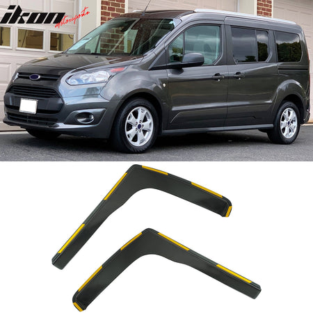 2014 - 2023 Ford Transit Connect Window Visor Black In - Channel DeflectorIkon Motorsports