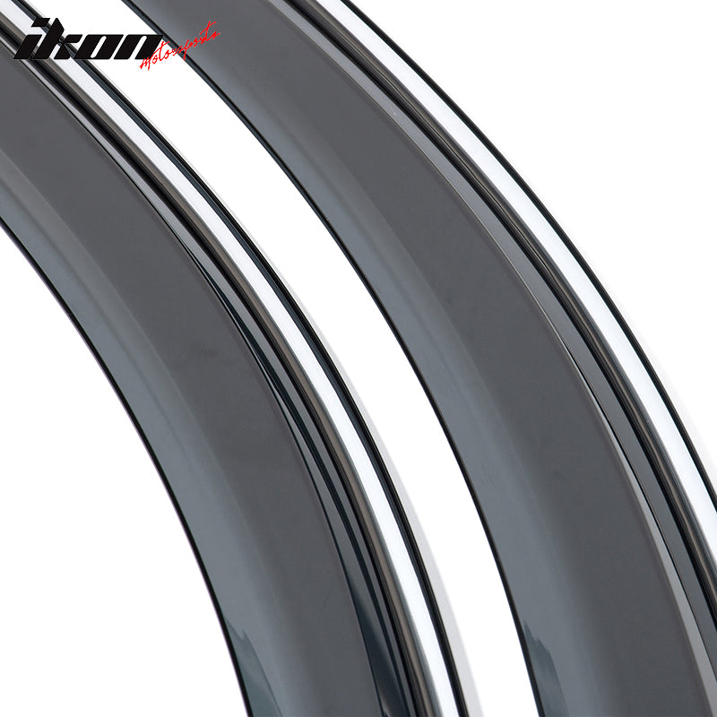 Fits 14-23 Jeep Cherokee KL Polycarbonate Window Visors w/ Chrome Trim 4Pc Set