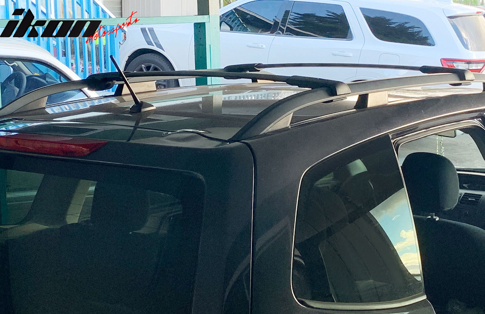 IKON MOTORSPORTS Roof Rack Cross Bars Compatible With 2014-2024 Subaru Forester All Models, Aluminum Black Top Crossbars Cargo Luggage Carrier (Factory Side Rails Required)