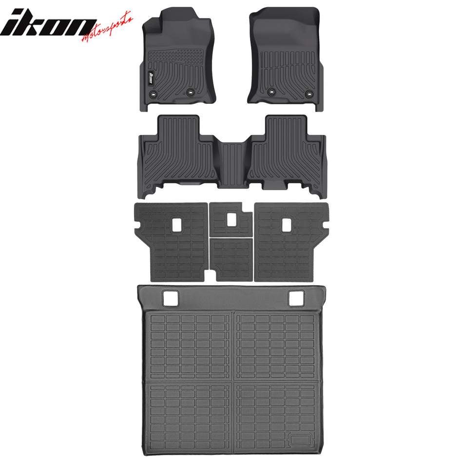 2014-2024 Toyota 4Runner 5 Seats TPE 3PCS All Weather Floor Mats + Trunk Mat + Backrest Mats