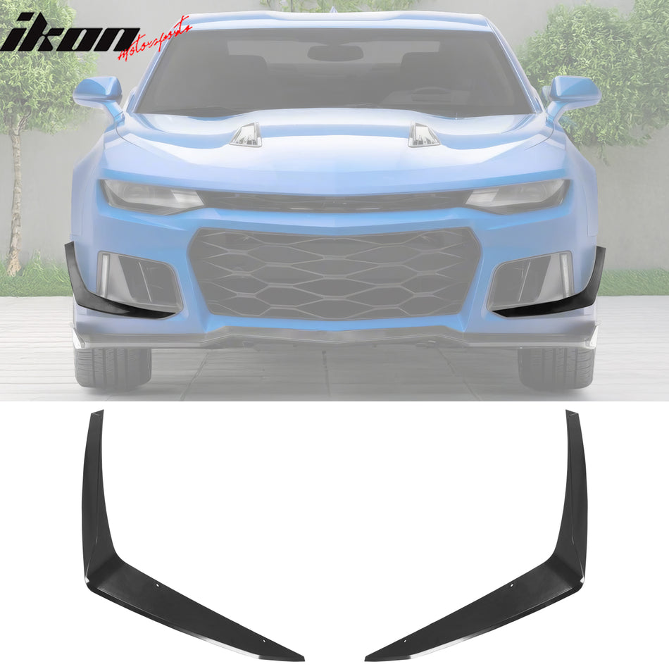 2014-2024 Chevrolet Camaro ZL1 Style Front Bumper Side Canards ABS 2PC