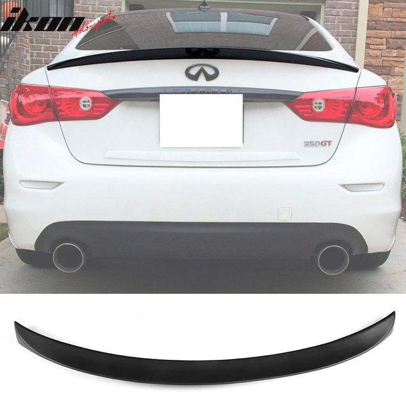 2014-2024 Infiniti Q50 V37 Sedan Black Trunk Spoiler FRP Fiber Glass