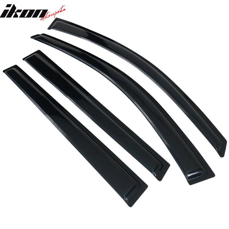 Smoke Window Visors For 84-01 Jeep Cherokee 4-Door – 4Pcs Tape-On Deflectors